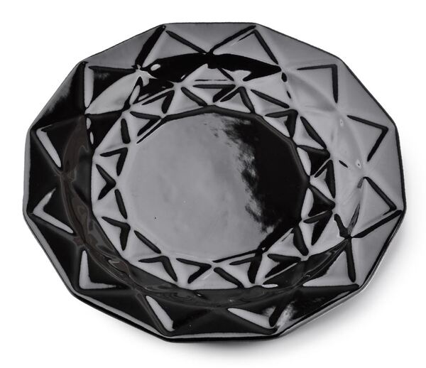 Gem Black, porcelanowy talerz obiadowy, śr.24cm