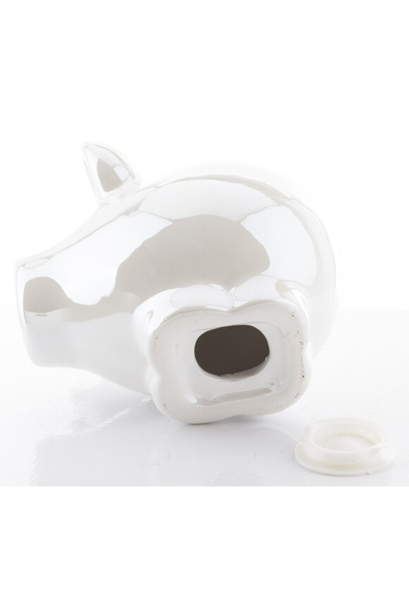 Princess White, świnka skarbonka w koronie, biała