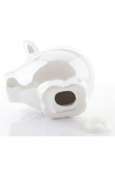 Princess White, świnka skarbonka w koronie, biała