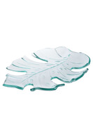 Exotic, szklany talerz patera, liść monstery A