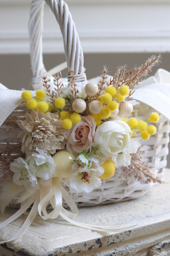 Romantic Mimosa 2, dekorowany koszyczek wielkanocny