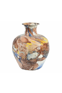 Modern 1B, metalowy wazon pękaty, wys.40cm