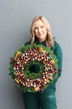 OD RĘKI Our Home, świąteczny wianek dekoracyjny, śr.48cm