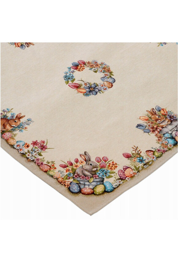 Zając w Kwiatach, wielkanocny obrus gobelinowy serweta