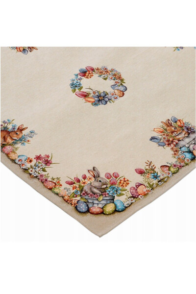 Zając w Kwiatach, wielkanocny obrus gobelinowy serweta