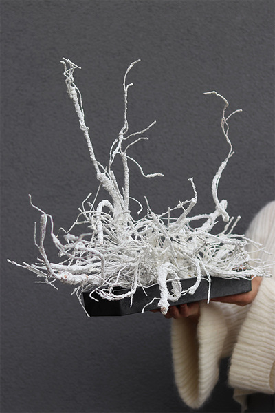 Biała Zima Modern, zimowa kompozycja na stół