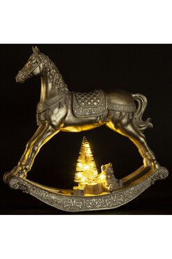 Złote Dzieciństwo, figurka konik na biegunach LED, wym.28.5x7.5x29cm