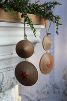 Modern Wood House B, drewniane zawieszki na choinkę ze wzorem