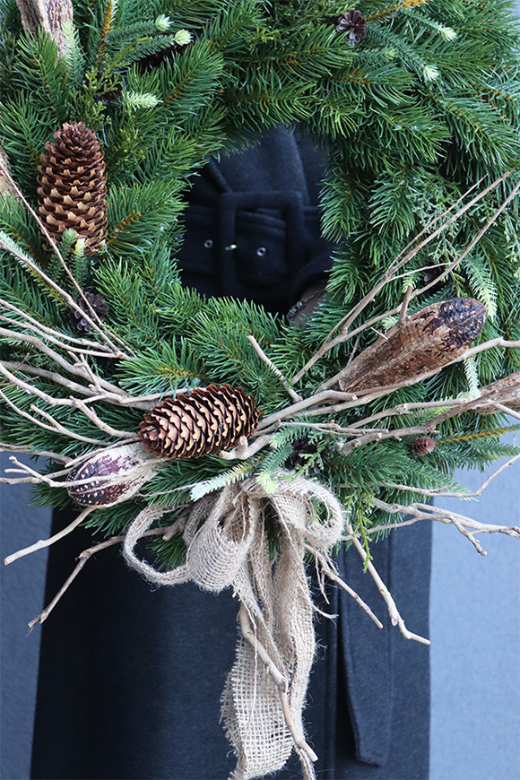 Design Simple, nowoczesny wianek z szyszkami, śr.48cm