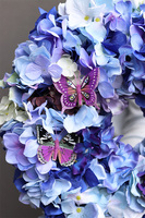 Blue Butterfly, wianek z hortensji na drzwi