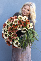 Roderio, wieniec nagrobny ze słonecznikami, śr.58cm