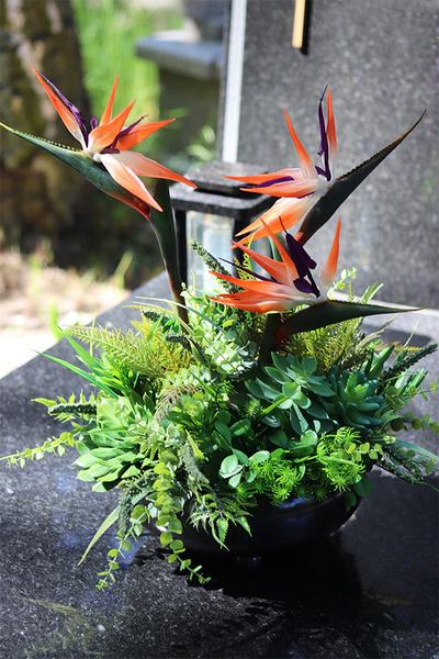 Strelicja Czerń, nagrobna kompozycja w misie