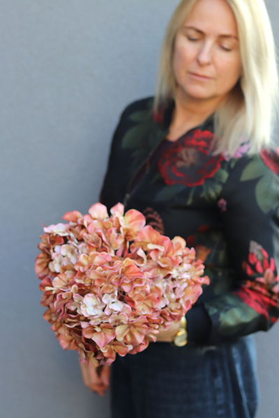 Autumn Hydrangea A, sztuczna hortensja, bukiet 3szt. wym.68cm