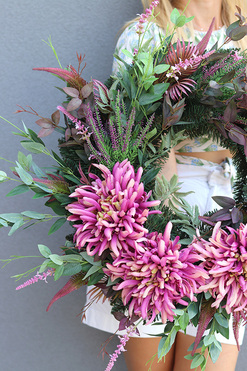 Chryzantemo, wieniec & bukiet, komplet nagrobny, wym.60/48cm