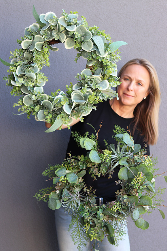 Eukalipto, zielony wianek na drzwi