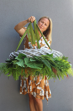 wianek podwieszany Jungle Leaves, śr.80cm