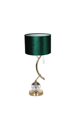 Golden Branch, lampa stołowa z abażurem, zielony walec, wys.53cm
