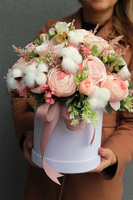 Cotton Pink, flowerbox z bawełną