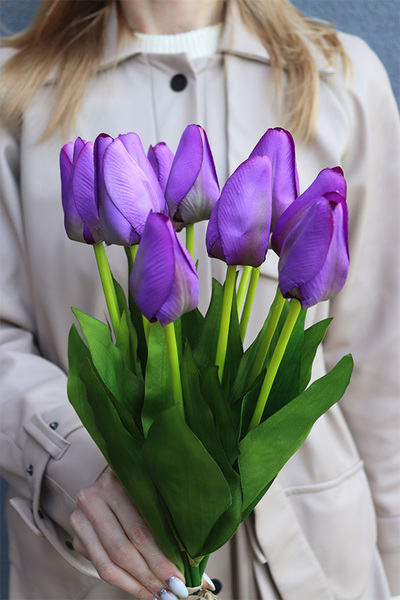Purple Spring, bukiet tulipanów satynowych