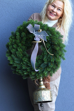 Dzwon Zimowy, świąteczny wianek dekoracyjny, śr.45cm