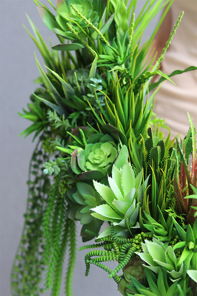 kompozycja sukulenty w długiej donicy, Suculentas Longia, wym.26x73cm