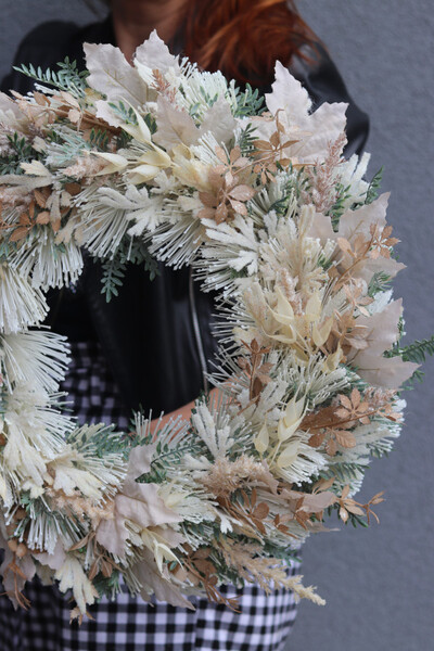 Jesienny Spacer, boho jesienny wianek z liśćmi