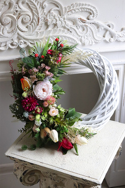 Reymont, asymetryczny wianek dekoracyjny, rozp.43cm