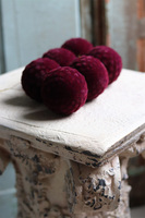 Królewskie Welurowe, bombki choinkowe, bordo, śr.6cm, kpl.6szt