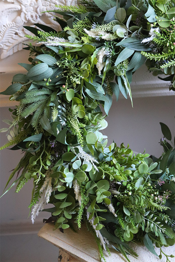 Boho Gretra New, zielony wianek z eukaliptusem