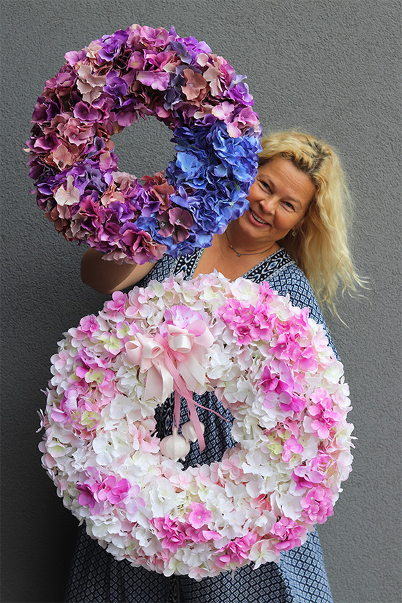 Hortensja Dekori, wysokiej jakości wianek z hortensjami