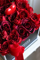 Czerwień Miłości, różany flowerbox na walentynki