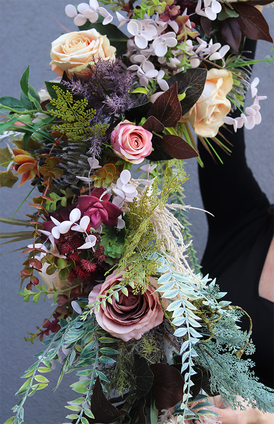 Boho Sahara, stylowa girlanda ze sztucznych kwiatów, dł.210cm