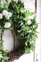 Naturalle, biały wianek dekoracyjny, śr.60cm 