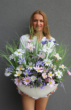 Laos Letnia Łąka 2, kompozycja z traw i kwiatów, wys.64cm