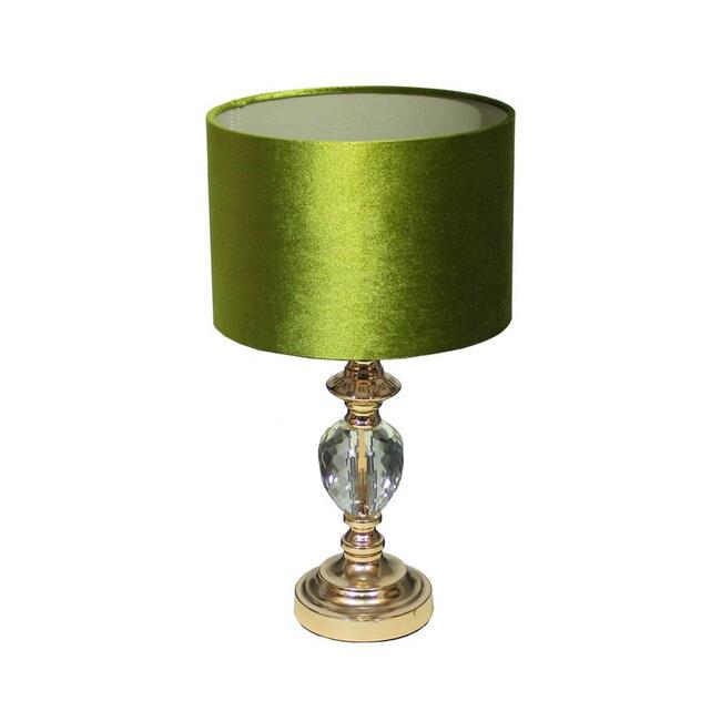 Crystal Simple, lampa stołowa z oliwkowym abażurem wys.47cm  