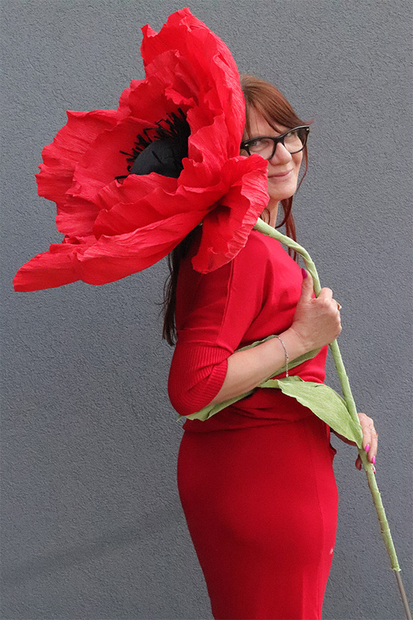 Mak Gigant, ręcznie robiony kwiat papierowy