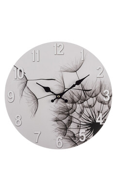 Dmuchawce, stylowy zegar ścienny, śr.34cm