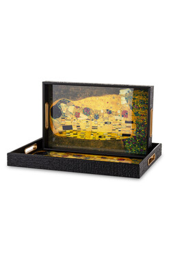 Klimt Pocałunek, stylowa taca melaminowa, kpl.2szt