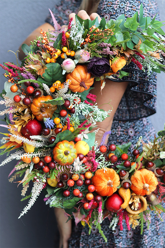 Jesienna Melona, jesienny wianek z dyniami, śr.45cm