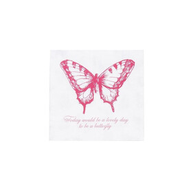 Pink Butterfly, serwetki papierowe, wym.33x33cm