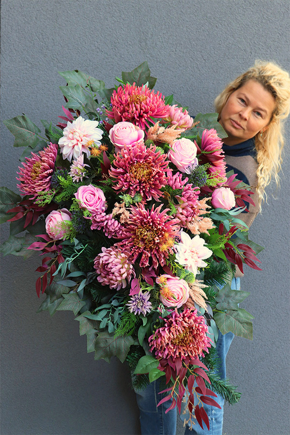 Astry Pink, komplet dekoracji nagrobnych