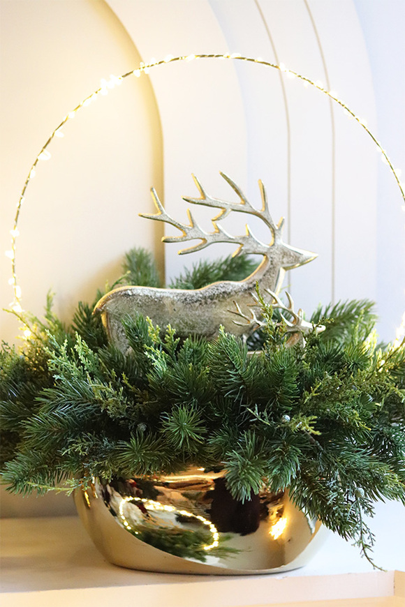 Reny Norwegia 2, świąteczny stroik LED z reniferami