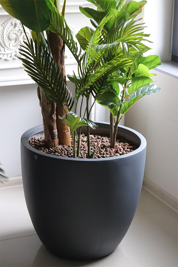 Jungle Concrete, sztuczne rośliny w betonowej donicy