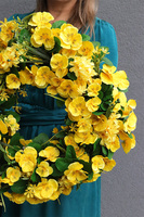 Żółte Bratki, żółty wianek na drzwi