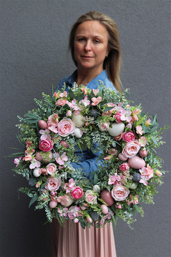 bajeczny wianek wielkanocny, Green Canoe Pastels 2, śr.56cm 