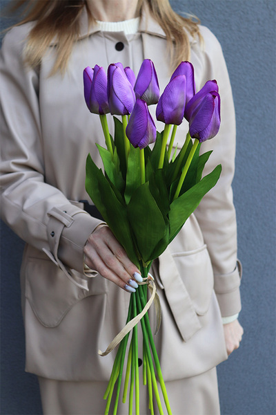 Purple Spring, bukiet tulipanów satynowych