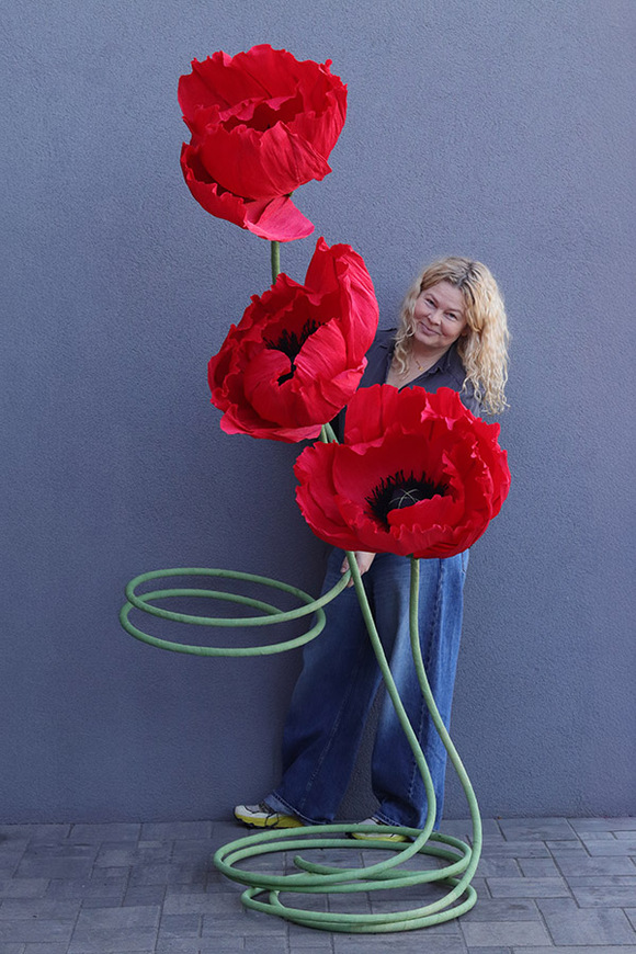 Mak Paper Flowers, ręcznie robiony kwiat papierowy