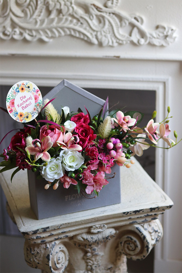 Dzień Babci i Dziadka, Koperto Laluna, flowerbox, wym.30x40cm
