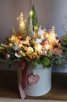 Childhood Big Pink 2, flowerbox świąteczny LED