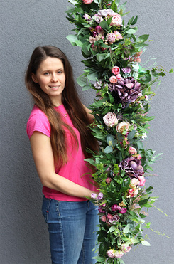 fioletowa girlanda kwiatowa, Fiolettina, dł.150cm   